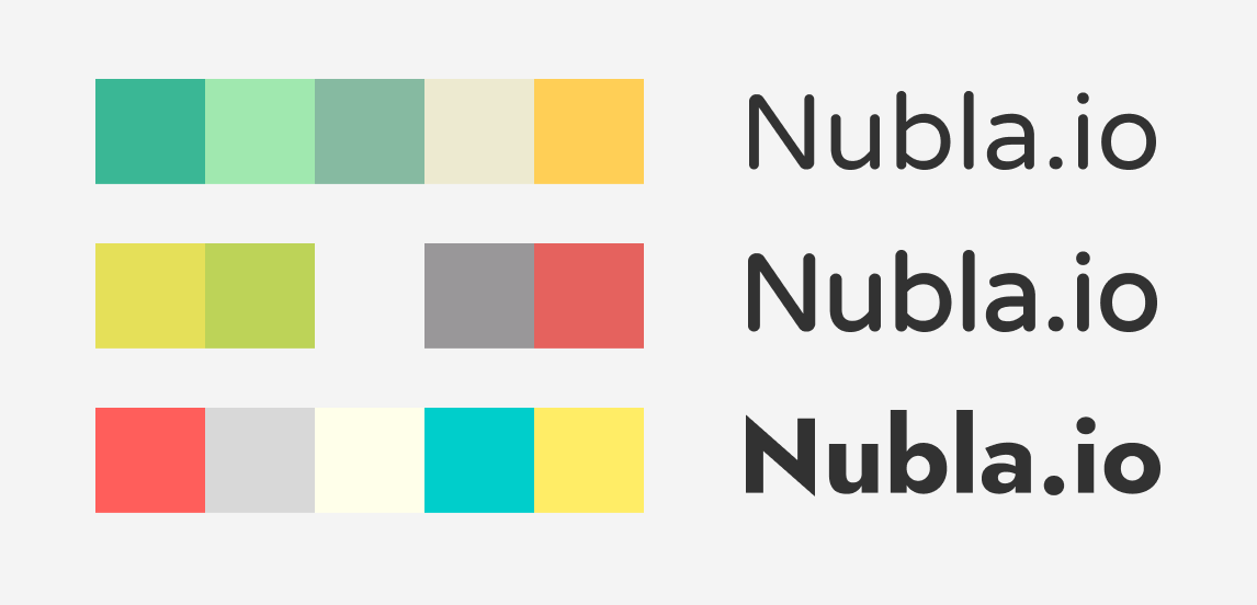 Palettes, tests de fonts avec le texte nubla.io